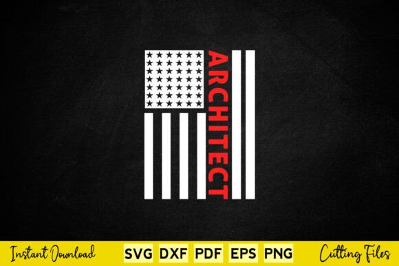 Architect American Flag Patriotic Graphics for Crafts