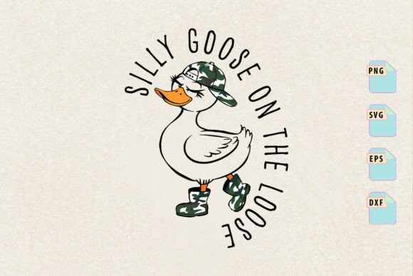 Camo Silly Goose PNG for Crafts and Graphics