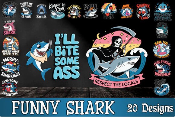 Funny Shark SVG Bundle for Crafts and Graphics